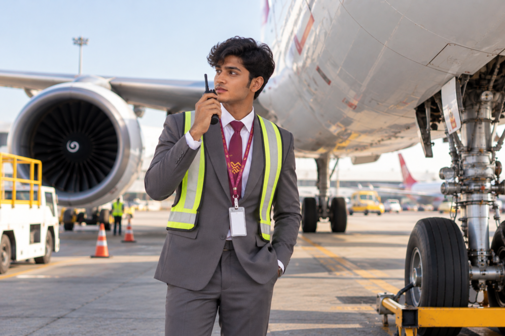 airport ramp professional at work